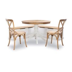 the table and chairs are made from wood