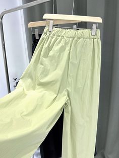 Sku CY-!120596 Material Chinlon , >50%Cotton Style Loose , Wide Leg Feature Pleated , Elasticity , Solid Color Occasion Casual , Simple , Vintage Seasons Spring , Summer , Autumn Type Pants , Trousers Color BLACK,LIGHT GREEN Size One_size Please consult the size chart we provide for this item's measurements to help you decide which size to buy.Please note: There may be 1-3cm differ due to manual measurement. Waist Hips Leg Opening Length One_size 64-88 126 58 105 Model's information : Weight : 50 KgHeight : 168 Cm (66.14 Inches)Bust : 86 Cm (33.86 Inches)Waist : 66 Cm (25.98 Inches)Hips : 90 Cm (35.43 Inches)Size : One-size Green Solid Color Wide-leg Pants, Green Solid Wide-leg Pants, Green Solid Color Bottoms For Workwear, Trendy Green Non-stretch Wide Leg Pants, High Waist Green Bottoms, Green Solid Color Bottoms For Work, High Waist Solid Green Pants, Green Stretch Bottoms Solid Color, Stretch Green Solid Color Bottoms