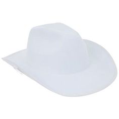 Customize your own western wear, starting with this Youth Cowboy Hat. This white hard felt hat is sized to fit most children. The hat's characteristic tapered top and curled brim make it look just like a cowboy's. Accent it with embellishments to give it a personal and stylish touch! Dimensions: 	 Length: 12 1/2" 	 Width: 10 1/4" 	 Height: 4 1/2" White Country Style Fedora For Rodeo, Country Style White Fedora For Rodeo, White Western Hat For Western-themed Events, White Fedora With Curved Brim For Rodeo, White Wide Brim Top Hat In Western Style, White Country Top Hat With Curved Brim, White Country Fedora With Curved Brim, White Brimmed Country Top Hat, White Brimmed Country Style Top Hat