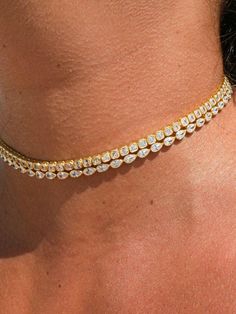 Premium Materials: Expertly crafted from high-quality 925 sterling silver over 14k gold plated or rhodium , ensuring durability and a radiant shine. ✨CUBIC ZIRCON STONES. Choker MEASURES 12.5-15.5 inches. Add a splash of color and elegance to your jewelry collection with our Diamond Pear Tennis Necklace. This exquisite bracelet features dazzling pear-shaped stones in a variety of vibrant hues, highlighted by stunning yellow gems. Perfect for any occasion, this piece effortlessly combines sophist