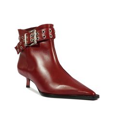 Jess Bootie – SCHUTZ Fall Calf Leather Heeled Boots With Buckle Closure, Chic Calf Leather Boots With Buckle Closure, Spring Heeled Boots With Buckle For Workwear, Chic Heeled Boots With Buckle For Fall, Chic Snip Toe Heels For Fall, Chic Ankle Strap Heeled Boots For Fall, Chic Fall Snip Toe Heels, Spring Workwear Heeled Boots With Buckle Closure, Designer Heeled Boots With Buckle Closure For Fall