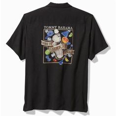 Tommy Bahama Here To Shake Things Up Camp Shirt in Black – Island Trends Black Island