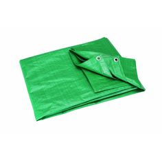 green tarp folded on top of each other with eye holes in the middle and bottom