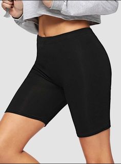 Cottonbell Biker Shorts Breathable Cycling Shorts, Breathable Short Cycling Bottoms, Breathable Short Bottoms For Cycling, Basic Solid Color Biker Shorts For Workout, Casual Biker Shorts With Short Leg, Sporty Short Leg Cycling Bottoms, Casual Compression Athletic Knee-length Shorts, Casual Compression Athletic Shorts Knee-length, Above Knee Sportswear Bottoms For Workout