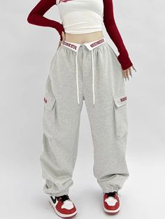 41214071210118|41214071242886|41214071308422|41214071341190 Hip Hop Bottoms With Pockets For Sports, Hip Hop Sports Bottoms With Pockets, Winter Gray Cargo Pants With Side Pockets, Gray Baggy Sports Pants, Gray Bottoms With Pockets For Winter, Gray Winter Bottoms With Pockets, Gray Streetwear Bottoms With Pockets, Gray Bottoms With Pockets For Streetwear, Gray Wide Leg Sportswear Pants