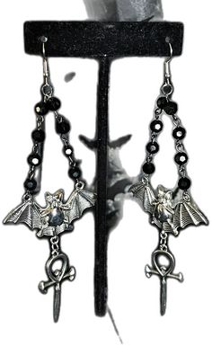 Vampire Jewelry, Bat Jewelry, Jewelry Goth, Bat Earrings, Nickel Free Jewelry, Goth Jewelry, Cross Earrings, Anaheim, Free Jewelry