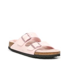 Birkenstock-Arizona Shearling Sandal - Women's Wear your favorite sandal even in the winter with the Arizona Shearling slide sandal from Birkenstock. This wool felt pair features a cozy shearling lining to complement thick socks. Pink Burken Stocks, Comfortable Pink Footbed Sandals With Textured Sole, Comfortable Pink Footbed Sandals With Textured Footbed, Comfortable Pink Textured Footbed Sandals, Pink Cushioned Slide Footbed Sandals, Pink Slide Footbed Sandals With Cushioned Footbed, Pink Slide Footbed Sandals For Spring, Cute Slides For Women, Pink Birkenstocks