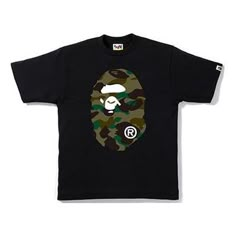 BAPE Camouflage Ape Head Short Sleeve T-shirt Unisex Black BAPE-SS18-006 (Unisex/Short Sleeve/Gift Recommend/Gift to Boyfriend) Casual Camouflage T-shirt Relaxed Fit, Camouflage Letter Print T-shirt For Streetwear, Casual Camouflage T-shirt For Sports, Military Style Crew Neck T-shirt For Streetwear, Relaxed Fit Camouflage T-shirt With Graphic Print, Camouflage Graphic Print T-shirt For Streetwear, Casual Camouflage Short Sleeve T-shirt, Camouflage Short Sleeve Sports Top, Casual Camouflage Relaxed Fit T-shirt