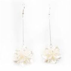 Paparazzi Swing Big White Earrings White Flower Earrings With Ear Wire For Party, White Sterling Silver Flower Earrings For Party, White Linear Earrings For Pierced Ears For Party, Nickel-free White Hoop Earrings For Party, Nickel Free White Hoop Earrings For Party, White Sterling Silver Earrings For Party, White Linear Earrings With Ear Wire For Party, Paparazzi Earrings, Dream Catcher Earrings