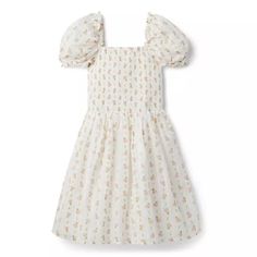 Janie & Jack The Grace Floral Smocked Puff Sleeve Dress Nwt Size 18 A Dress Made For Their Next Sunny Occasion. With Puff Sleeves And A Classic Stretch Smocked Bodice, In Pure Cotton With Florals That Bloom Year-Round. It’s Effortless Style At Its Best. 100% Cotton Jacquard Fully Lined Short Sleeve Above The Knee Length Exclusively For Tweens In Sizes 8 To 18 White Smocked Puff Sleeve Dress With Ruched Details, Spring Cute Puff Sleeve Dress With Smocked Bodice, Cute Puff Sleeve Dress With Smocked Bodice For Spring, Cute White Smocked Dress With Short Sleeves, Cute Smocked Spring Dress With Ruched Details, White Smocked Square Neck Dress For Spring, White Puff Sleeve Smocked Dress With Ruffles, White Square Neck Smocked Dress For Spring, White Square Neck Smocked Spring Dress