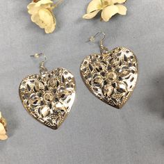 Filigree Heart Earrings. Silver Tone Metal. Approximately 2 1/2”. Pierced Fish Hook. New In Package. Does Not Include Flower Props Flower Props, Heart Earrings Silver, Celebrities Earrings, Blue Drop Earrings, Blue Stud Earrings, Tory Burch Earrings, Filigree Heart, Bone Pendant, Bar Stud Earrings