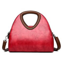 Color: Red Trendy Burgundy Shoulder Bag With Large Capacity, Burgundy Handheld Bag With Large Capacity, Burgundy Handheld Shoulder Bag With Large Capacity, Burgundy Casual Bag With Double Handle, Trendy Burgundy Tote Shoulder Bag, Burgundy Handheld Shoulder Bag For Shopping, Handheld Burgundy Shoulder Bag For Shopping, Trendy Burgundy Bag With Double Handle, Burgundy Large Capacity Top Handle Shoulder Bag