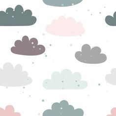 an image of many different clouds in the sky with raindrops on them illustration