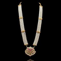 Manvi Set - á La Couture Ceremonial Temple Jewelry Pearl Necklace With Intricate Design, White Meenakari Pearl Necklace In Temple Jewelry Style, White Meenakari Pearl Necklace For Temple Jewelry, White Pearl Necklace With Meenakari For Temple, Traditional Ceremonial Pearl Necklace With Stone Work, Traditional Pearl Jewelry With Cutdana, White Chandbali Pearl Necklace In Temple Jewelry Style, Heavy Temple Jewelry Bridal Pearl Necklace, Kundan Pearl Necklace For Festivals, Temple Style