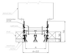 an architectural drawing showing the details for a wall and ceiling fixture, including two different types of