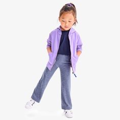 These bootcut leggings are made with our fan-favorite FlexKnit fabric, and feature a subtle flare from the knee down. Great for kids who love the feel of leggings, but prefer a looser fit. Fabric: 83% recycled polyester/17% spandex that wicks sweat and has UPF 50+ protection for all-day play; All colors knitted with space dye yarns for multi color effect and solid (black & navy) Feel: Cloud-like softness with bounce-back stretch. Learn more. Bootcut Leggings, Boot Cut Leggings, Back Stretches, Color Effect, Wicks, All Colors, Upf 50, Black And Navy, Solid Black