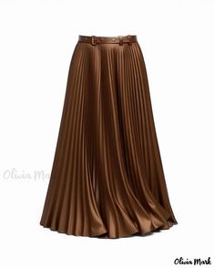 OliviaMark - Introducing the Mi Home Premium High-Waisted Pleated Skirt: The Perfect A-line, Midi Length Garment for a Chic and Sophisticated Look Formal Pleated A-line Maxi Skirt, Fitted Pleated Maxi Skirt For Fall, Fall A-line Pleated Maxi Skirt, Fitted A-line Maxi Skirt With Pleated Waist, Chic A-line Fitted Pleated Skirt, Elegant Full Skirt In Solid Color, Elegant Solid Color Full Skirt, Party A-line Bottoms With Pleated Waist, Elegant Full Pleated Skirt In Solid Color