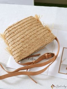 BirdinBag - Chic Fringed Shoulder Bag: Woven Beach Style with Tassel Detail Trendy Vacation Bag With Fringe, Trendy Fringe Vacation Bag, Trendy Vacation Shoulder Bag With Fringe, Trendy Fringe Shoulder Bag For Vacation, Trendy Beach Bag With Fringe, Trendy Beach Bags With Fringe, Trendy Beach Shoulder Bag With Tassels, Spring Travel Bags With Fringe, Trendy Beach Bags With Tassels