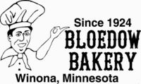 the logo for bluedown bakery with a chef's hat and name on it