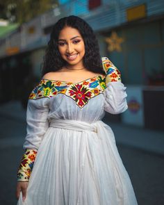 Gorgeous Colorful Designs Habesha Kemis The Beauty of Habesha Dress – TheEthiopianStore Modern Habesha Dress, Eritrean Dress, Ethiopian Clothing, Habesha Dress, Dress For Weddings, Ethiopian Traditional Dress, Ethiopian Dress, Habesha Kemis, Beautifully Made