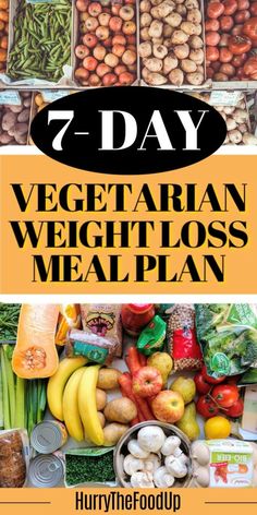 Is it possible to lose weight on a vegetarian diet? HurrytheFoodUp says, "Heck yeah it is!" That’s good news, isn’t it? Even better, you’ve come to the right place. This guide sets you up for the free 7-Day Vegetarian Weight Loss Meal Plan including a grocery list to make it easy to get started! #weightloss #weightloss #vegetarian #menuplanning #healthy #mealplan Veggie Meal Plan, 1200 Calorie Diet Meal Plans, Vegetarian Meal Plan, Vegetarian Diet Plan, Heck Yeah, Vegetarian Diet, Vegetarian Recipes Healthy, Diet Meal Plans, Healthy Vegetarian