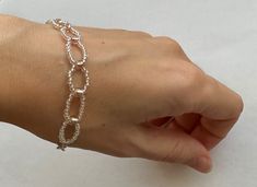 Beaded bracelet Elegant Beaded Chain Bracelet For Everyday, Elegant Everyday Beaded Chain Bracelet, Delicate Silver Jewelry With Faceted Beads, Elegant Rose Gold Beaded Bracelets In Sterling Silver, Elegant Rose Gold Beaded Sterling Silver Bracelets, Elegant Rose Gold Sterling Silver Beaded Bracelets, Elegant Rose Gold Bracelets With Faceted Beads, Faceted Beads Rondelle Bracelets, Elegant Faceted Beads Bracelet