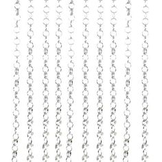 many silver chains hanging from the ceiling on a white background stock photo - budget conscious