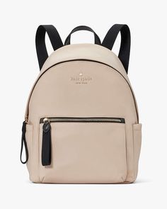 Chelsea Medium Backpack | Kate Spade Outlet Everyday Nylon Bag With Logo, Everyday Nylon Backpack With Logo, Nylon Backpack With Logo For Everyday Use, Travel Nylon Bag With Logo, Nylon Logo Backpack, Logo Nylon Backpack, Functional Kate Spade Bag With Zipper Closure, Functional Kate Spade Bags With Zipper Closure, Trendy Kate Spade Standard Backpack