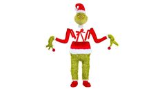 the grinch is dressed in red and green