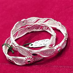 Festive Silver Bracelet, Handmade Silver Bangle Jewelry, Silver Bangle For Festivals, Festive Silver Bracelet With Intricate Design, Silver Bangle Bracelet For Festive Occasions, Silver Bangle Bracelets For Festive Occasions, Sterling Silver Bangle With Intricate Design For Wedding, Traditional Metal Bangle For Gift, Silver Bangle Bracelets For Festivals