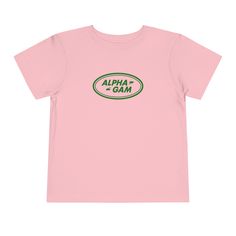 Soft, cute, and trendy, this green Alpha Gamma Delta sorority baby tee will quickly become your go-to cozy crop top t-shirt, or make the perfect gift for your big, little, or sister!Greekify™ is an officially licensed vendor of greek apparel. We are licensed for over 26 sororities. View our shop and browse by sorority using the menu or search bar to find your specific sorority!We only print on high quality, soft, & heavyweight materials, sustainably made and printed in the US.♥ SIZING ♥Unisex Si Cute Green Tops With Name Print, Green Tops With Name Print For Summer, Green Short Sleeve Tops With Name Print, Green Short Sleeve Top With Name Print, Green Summer Tops With Name Print, Pink Short Sleeve Sorority Tops, Alpha Delta Pi Sorority, Alpha Phi Sorority, Alpha Epsilon Phi