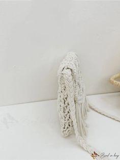 BirdinBag - Chic Woven Straw Tassel Vacation Crossbody Bag - Mini and Simple Design White Fringed Shoulder Bag For Beach, Casual White Shoulder Bag With Tassels, White Fringe Travel Bag, White Travel Bags With Tassels, White Tassel Travel Bags, White Woven Crossbody Shoulder Bag, White Pouch Shoulder Bag With Braided Handles, White Woven Crossbody Bag, White Tassel Shoulder Bag For Travel