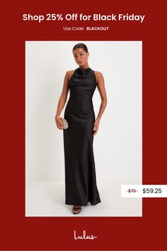 a woman in a black dress with the caption shop 25 % off for black friday