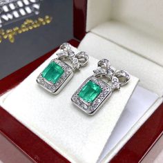 "ENJOY OUR WORRY-FREE SERVICE AND THE DAZZLING, GENUINE JEWELRY WE DESIGN AND HANDCRAFT WITH LOVE❤️ ONE OF A KIND HANDCRAFTED EARRINGS! READY FOR SHIPPING! GIFT WRAP AVAILABLE! FREE UPS EXPRESS! \"You will get the best emeralds from one of the most experienced emeralds wholesalers in the world -- So Perfect Jewelry\" ONE OF A KIND HANDCRAFTED EARRINGS. BEYOND CUTE! STUNNING 3.16 TCW, Certified COLOMBIAN Emerald earrings. UNIQUE DESIGN! ONE OF A KIND! TRANSPARENT, SPARKLING VVS, NEON GREEN EMERAL Luxury Platinum Diamond Earrings Hallmarked, Gia Certified Luxury Diamond Earrings For Formal Occasions, Luxury Diamond Gemstone Earrings For Formal Occasions, Luxury Diamond Earrings With Gemstones For Formal Occasions, Luxury Gemstone Bridal Earrings For Formal Occasion, Luxury Hallmarked Diamond Earrings For Anniversary, Diamond Bridal Earrings With Gemstones For Formal Occasions, Luxury Emerald Earrings With Diamond Accents, Luxury Platinum Gemstone Earrings