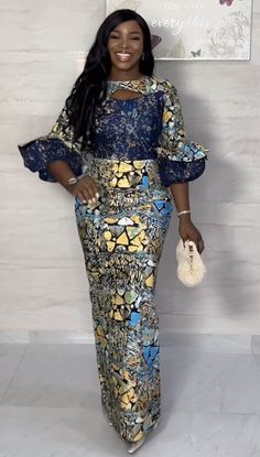 Ankara Party Styles, African Wedding Dress Ankara, African Evening Dresses, African Mermaid, African Party Dresses, Long African Dresses, African Print Dress Ankara, African Dresses Modern, Lace Gown Styles