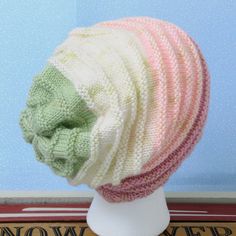 Harry Styles Inspired Watermelon Slouchy Hat Tourmaline Colors Merino Wool / Polyester Blend Pretty Pink Mint Cozy Knitted Slouchy Hat, Slouchy Knitted Beanie, Slouchy Crochet Cap, Cozy Slouchy Knitted Hat, Pink Knit Hat One Size, Cream Hand Knitted Yarn Hat, One-size Pink Knit Hat, Slouchy Knitted Beanie Bonnet, One Size Pink Knit Hat