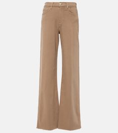 Lotta high-rise wide-leg jeans in beige - 7 For All Mankind | Mytheresa Manolo Blahnik Maysale, High Rise Wide Leg Jeans, International Fashion, For All Mankind, Wool Cardigan, Color Name, Fall 2024, 7 For All Mankind, Wide Leg Jeans