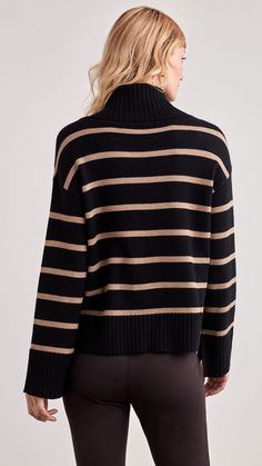 Our Striped Cowl Neck Sweater features an oversized neckline and bell sleeves, making this classic sweater a fashion must-have. With chic styling and a timeless stripe design, this will be one of your favorite sweaters in your wardrobe. Bell Sleeve Ribbed Cuffs & Hemline Sleeve Slit Turtle Neck Knit Sweater, Fashion Forward Outfits, Striped Turtleneck, Heavy Knit, Knit Turtleneck Sweater, Sweater Sale, Cowl Neck Sweater, Stripe Sweater, Sweater Shop