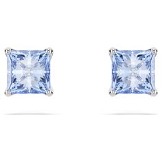 Brought to life with a gradient of blue color, these pierced earrings are a sensational choice for any occasion. Each rhodium plated piece features a square-cut Swarovski Zirconia in a refined double prong setting, catching the light from every angle. Wear them with a matching pendant in blue to maximize the elegance. Emma Kunz, Earrings Square, Red Watch, Charms Pandora, Pink Watch, Rose Gold Watches, Pearl Earring, Square Earrings, Square Cut