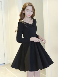 Long sleeve homecoming dress, cute graduation dressMaterial:blendedColor:as picture or custom colorNeckline:v-neckBack details:zipperDress type:A-lineStyle:sweet&ltp&gtFeatures:cute</p>&ltbr/>&ltp&gtThis dress could be custom made, there are no extra cost to do custom size and color.</p>&ltbr/>&ltp&gt1, If the color is customized, please note the color & card number.</p>&ltbr/>&ltp&gt2,You can choose standard size or cust Black V-neck Mini Dress For Homecoming, Black V-neck Dress For Homecoming, Elegant Long Sleeve Mini Dress For Homecoming, Elegant Long Sleeve Homecoming Mini Dress, Long Sleeve Dress For Homecoming In Fall, Long Sleeve Dress For Fall Homecoming, Sleeve Homecoming Dress, Long Sleeve Homecoming Dress, Fashion Inspiration Design