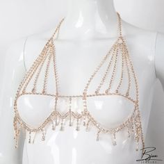 Bjux - Accessories sexy flash diamond bra nightclub beach bikini rhinestone body chain bodychain Diamond Bra, Rhinestone Body Chain, Belly Jewelry, Fairy Wedding, Details Pictures, Fashion Inspiration Design, Word Wrap, Body Chain Jewelry, Goth Outfits