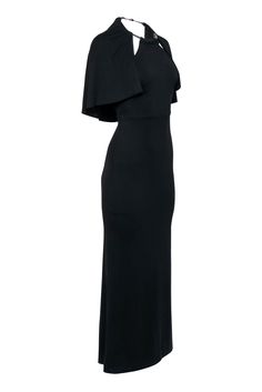 Go sleek and sultry for you next formal event with this luxe gown from ABS! Made in a halter design with a luxe gunmetal necklace and draped fabric. This striking stunner is sure to turn heads when you pair her with statement earrings, a chic up-do, and patent leather platforms! Size XS Shell: 97% Polyester, 3% Spandex Lining: 92% Acetate, 8% Spandex Concealed back zipper Lined Column silhouette Halter neckline with necklace Open back Back kick pleat Bust 30" Waist 25" Total length 58" Sleek Formal Evening Dress, Sleek Stretch Maxi Dress For Formal Occasions, Sleek Draped Maxi Dress For Gala, Elegant Dress With Asymmetrical Neckline For Black-tie Events, Sleek Floor-length Evening Dress For Cocktail, One-shoulder Stretch Evening Dress For Formal Occasions, Stretch Evening Dress For Formal Occasions, Sleek Draped Evening Maxi Dress, Sleek Draped Maxi Evening Dress