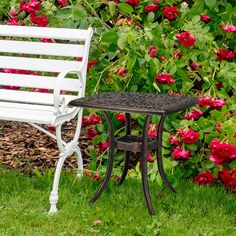 Adjustable foot pads give more stability and keep the side table in place. Treated with a powder coating specially formulated to ward off the possibility of rust and tarnish. Equisite design and cute size look beautiful for your outdoor area. Winado Square Outdoor End Table 21-in W x 21-in L with Umbrella Hole | LO1G56000522 Porch Table, Outdoor End Tables, Patio Side Table, Rattan Side Table, Aluminum Siding, Outdoor Side Table, Metal Side Table, Aluminum Table, Make Memories