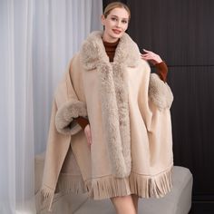 Details Size : 42.9" X 32.7" Material : 100% Acrylic Chic Beige Winter Shawl, Beige Cape Shawl For Fall, Winter Poncho One Size Cape, Winter Poncho In One Size Cape Style, One Size Winter Cape Poncho, Beige Winter Cape For Cold Weather, Winter Beige Cape For Cold Weather, Beige Shawl Cape For Winter, Beige Winter Shawl Cape