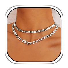 PRICES MAY VARY. Layering necklace is made of alloy,it is high quality and not easy broken,if you wear it,you can feel it is soft and comfortable Silver rhinestone necklaces are not easy to knot and convenient to wear.You can adjust the length of necklace freely by yourself Rhinestone necklace chain has a unique and beautiful design for most women,it can show off the graceful shape of your neck and improve your elegance Dainty necklace chains are the perfect gift for family or friends on Birthda Silver Crystal Choker With Chain, Silver Rhinestone Necklace In Alloy, Silver Alloy Rhinestone Necklace, Silver Alloy Choker For Party, Silver Alloy Party Choker, Rhinestone Alloy Necklaces As Gifts, Rhinestone Alloy Necklace For Gifting, Rhinestone Alloy Necklace For Gift, Rhinestone Alloy Necklace As Gift