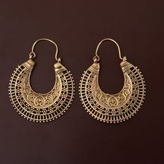 Big Hoop Brass Earrings, Indian Earrings,Boho Earrings,Hoop Earrings,Big Brass Earrings,Tribal Earrings,Ethnic earrings,gift for her Handmade Item Material:- Brass,  Product: Hoop  Earring This Earrings are perfect for any occasion.We Crafted All Brass Earrings in 100% Solid brass  ♥Please make sure the correct address during before order. You can return item with in 10 days after successful delivery. We offer 100% Money back guarantee if you not satisfied with your purchase ♥Thank you for Visiting my shop! if you have any question please send me a message .And i will give you quickly reply so don't hesitate ask question, i am Here 24 hours So Don't miss the rest of the collection, click the link below! https://www.etsy.com/shop/Thakurhandicrafts?ref=shop_sugg_market if you have no PayPal Hoop Jewelry With Intricate Design For Festivals, Elegant Festival Hoop Earrings With Intricate Design, Gold Chandbali Hoop Earrings For Festival, Festival Dangle Hoop Earrings With Intricate Design, Metal Hoop Earrings With Intricate Dangle Design, Intricate Drop Earrings For Festivals, Handmade Gold Metal Chandbalis, Bohemian Jewelry With Intricate Design Drop Earrings, Bohemian Drop Earrings For Festivals