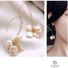 New Elegant Simulated Pearl South Korean Fashion Earrings. Bundle With Other Items And Save On Shipping. Color: Gold, White Zinc Alloy Keywords: Boho Bohemian Chic Hippie Jewelry Valentines Luxury Elegant Gifts Accessories Trendy Chic Jewelry Item#E294 Chic White Flower Earrings For Wedding, Chic White Flower Wedding Earrings, Chic White Pearl Earrings For Parties, Elegant Flower Shaped Hoop Earrings For Parties, Elegant White Flower Hoop Earrings, White Feminine Dangle Pearl Earrings, Feminine White Dangle Pearl Earrings, Elegant Flower Hoop Earrings For Anniversary, Pearl White Earrings With Ear Wire For Party