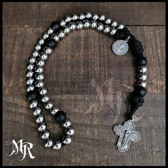 Rugged Rosaries Combat Rosary Benedict Adjustable Silver Rosary For Meditation, Adjustable Rosary With 8mm Beads In Cross Shape, Adjustable Silver Rosary With 8mm Beads, Adjustable 108 Beads Cross Rosary, Combat Rosary, Rugged Rosary, Paracord Rosary, Beautiful Rosary, Handmade Rosary