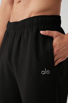 We’re all about the Accolade Sweatpant — it’s a super soft, leveled-up classic with a chrome Alo logo detail and powerful, performance tech for studio & street. Wear it in cold weather with a bold jacket and transition to warmer weather with slides. Super-soft diagonal French terry For chill time or to-and-from Unisex style Designed to work from studio to street Wear-tested by our in-house team for the perfect fit Sportswear Bottoms With Elastic Waistband, Black Joggers With Elastic Waistband For Loungewear, Black Relaxed Fit Activewear, Black Athleisure Sweats For Everyday, Sportswear Bottoms With Ribbed Waistband For Everyday, Black Sweatpants With Elastic Cuffs For Leisure, Relaxed Streetwear Bottoms With Ribbed Cuffs, Black Sweatpants With Elastic Cuffs For Loungewear, Black Sweatpants With Elastic Waistband For Loungewear