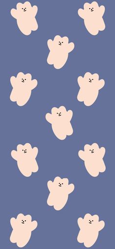 a blue background with white teddy bears on it's back and one bear in the middle